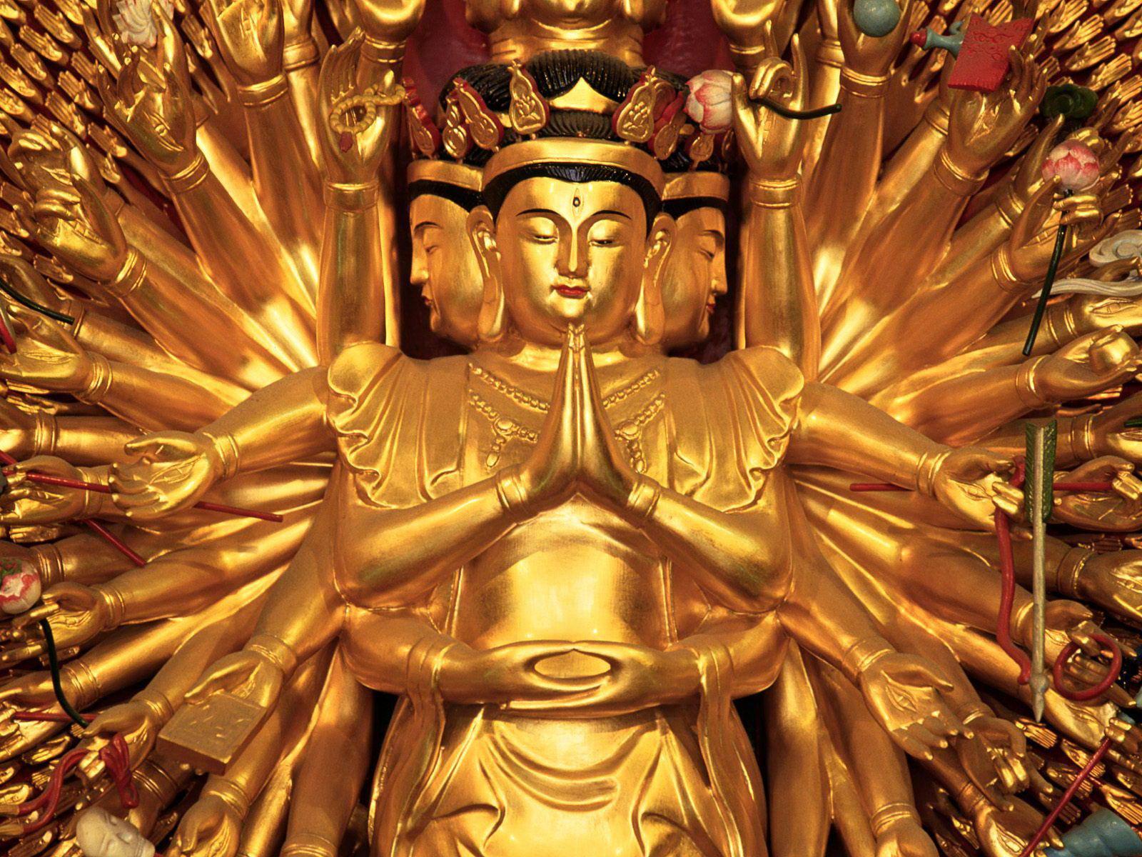 Buddhist temple statue Shanghai China free desktop background
