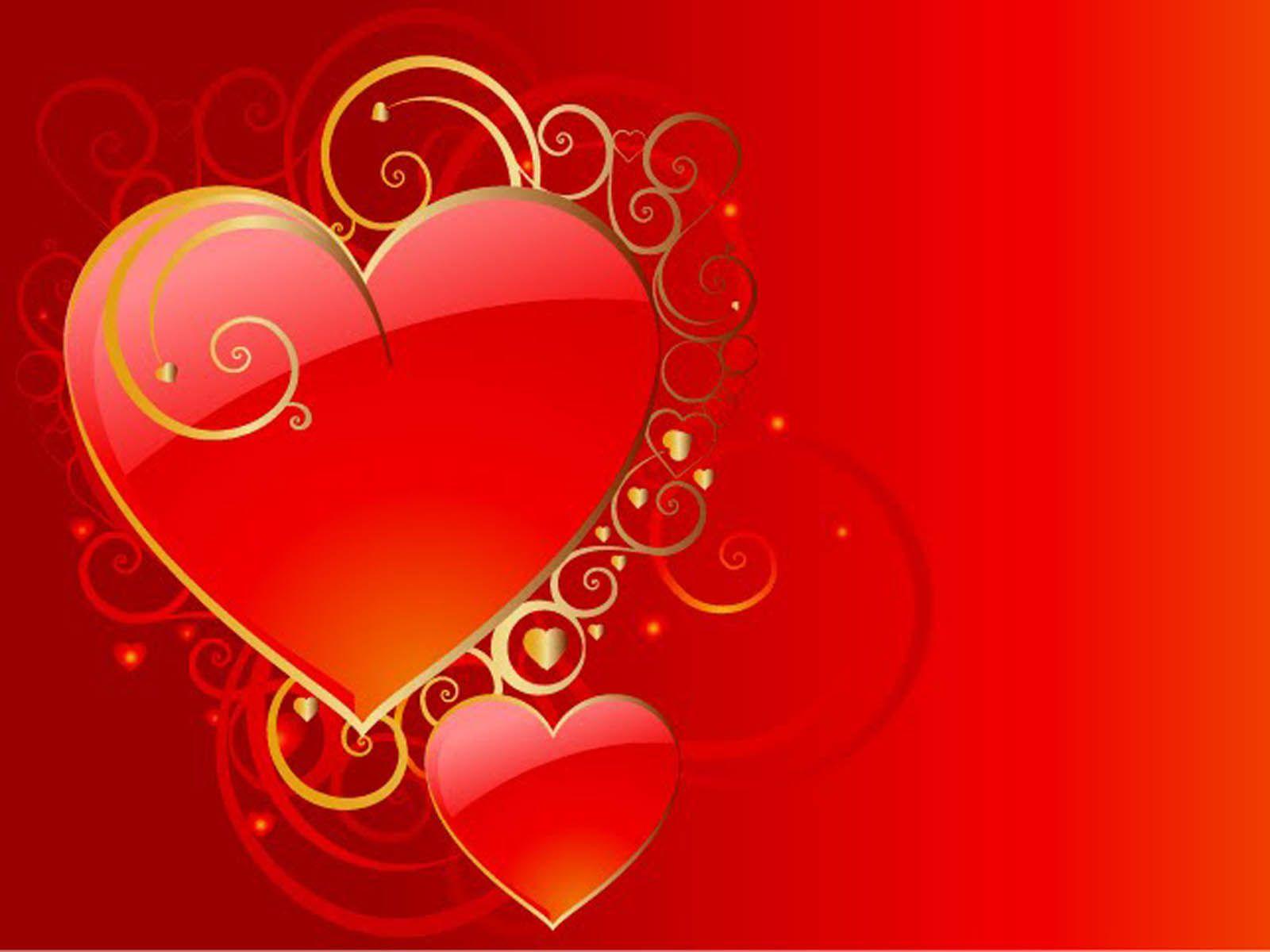Wallpaper For > Red Love Heart Wallpaper