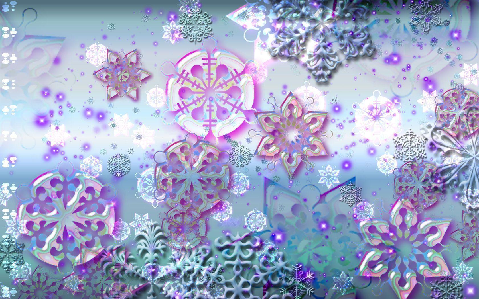 Wallpaper For > Purple Snowflake Wallpaper