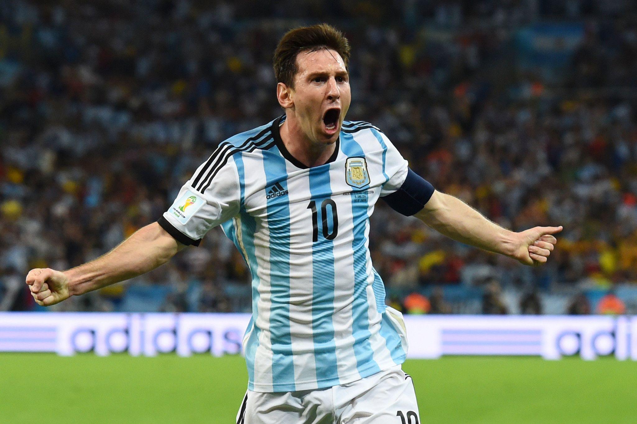Lionel Messi Argentina Goal Celebration In FIFA World Cup 2014