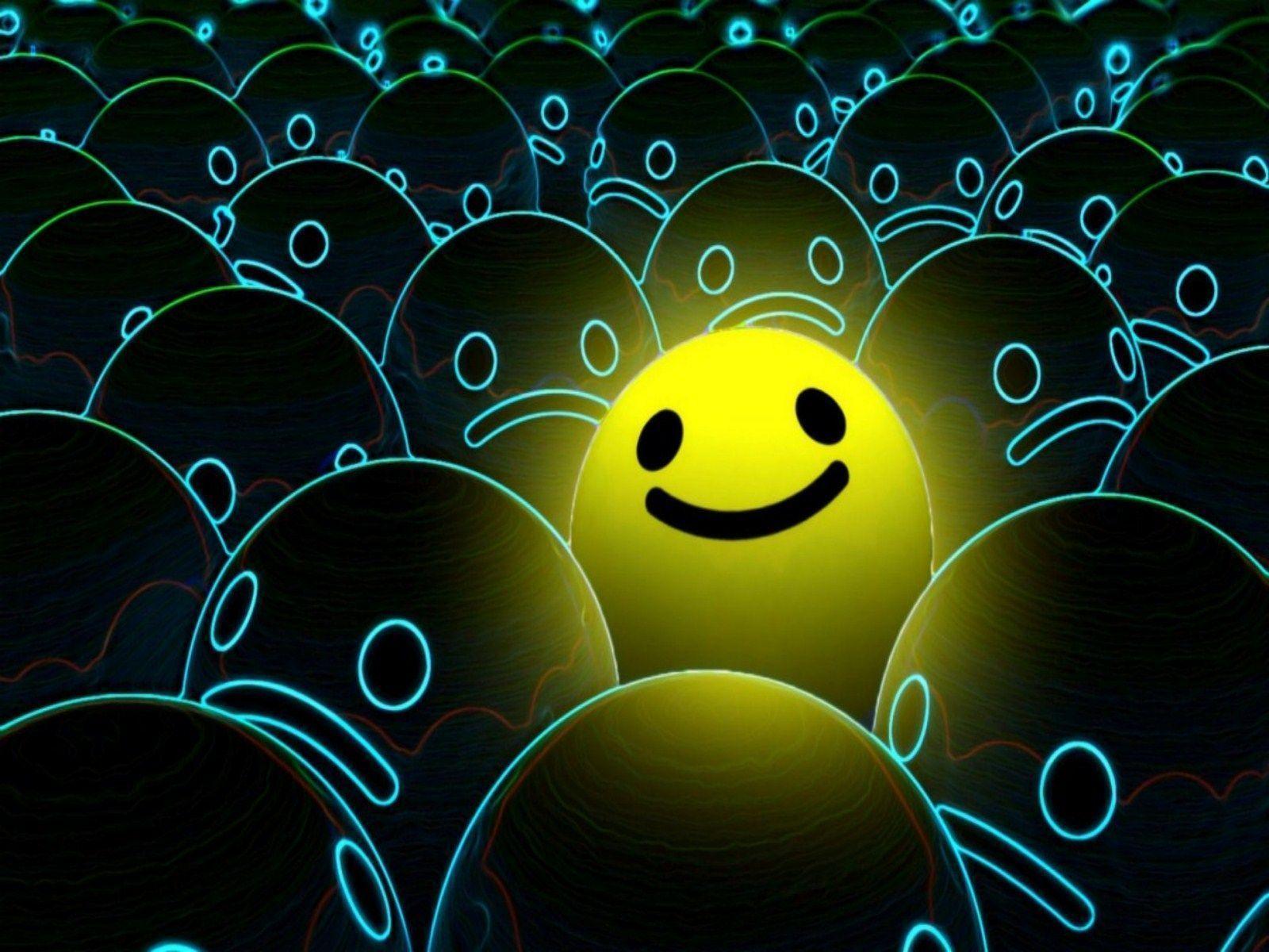 Wallpaper For > Colorful Smiley Face Wallpaper