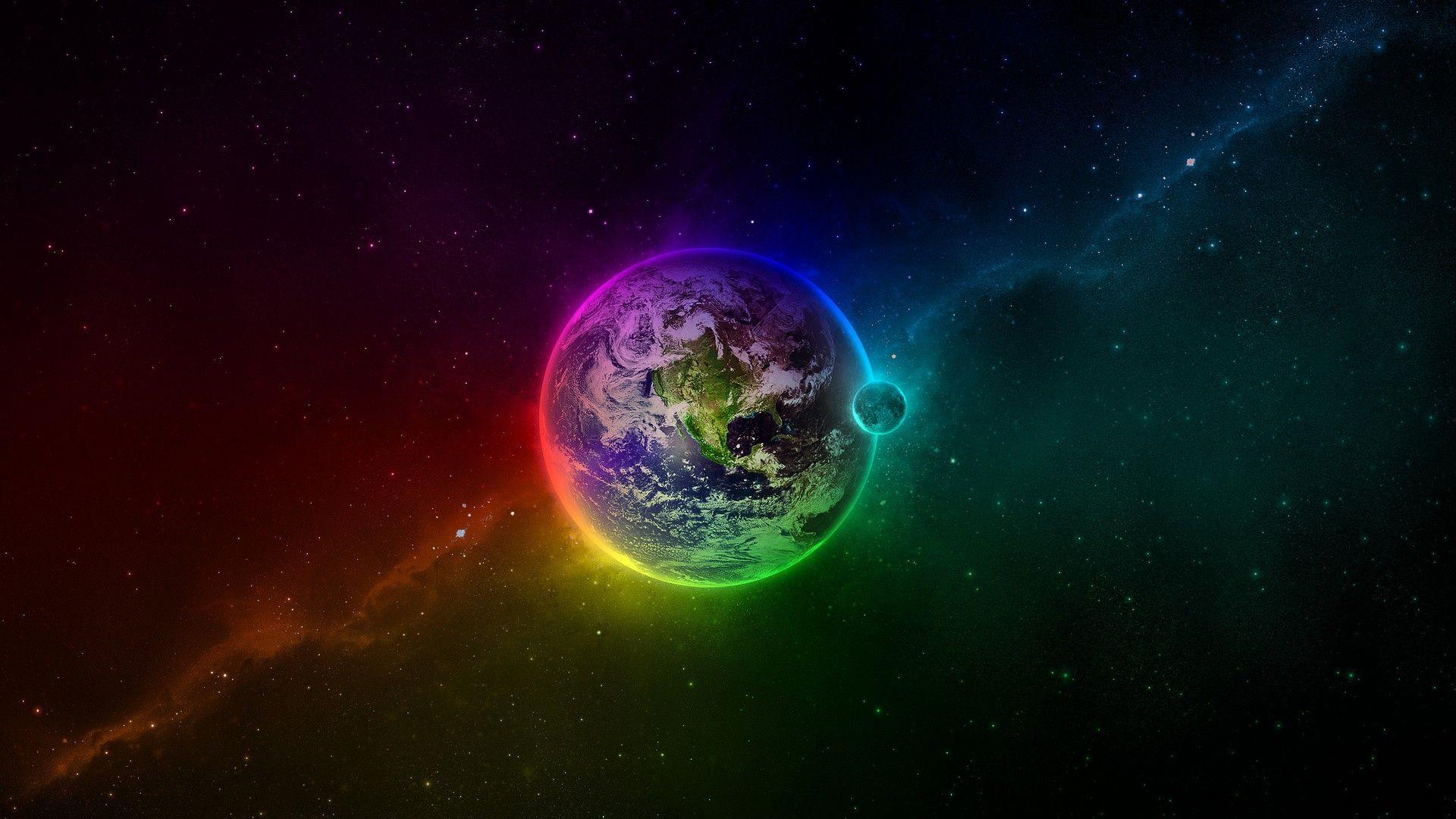 Colorful Earth Space Background HD Wallpaper