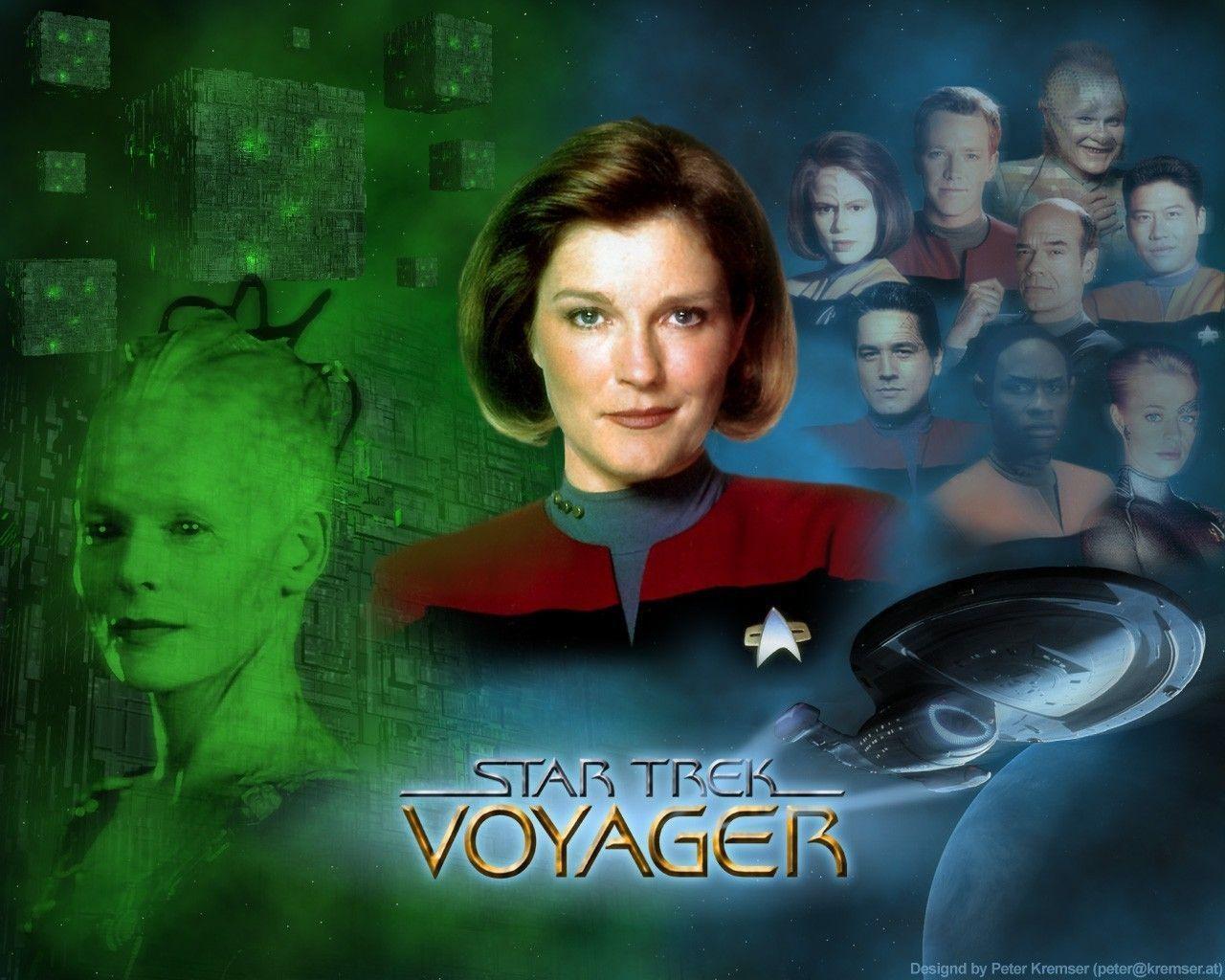 Voyager vs. Borg Janeway Wallpaper