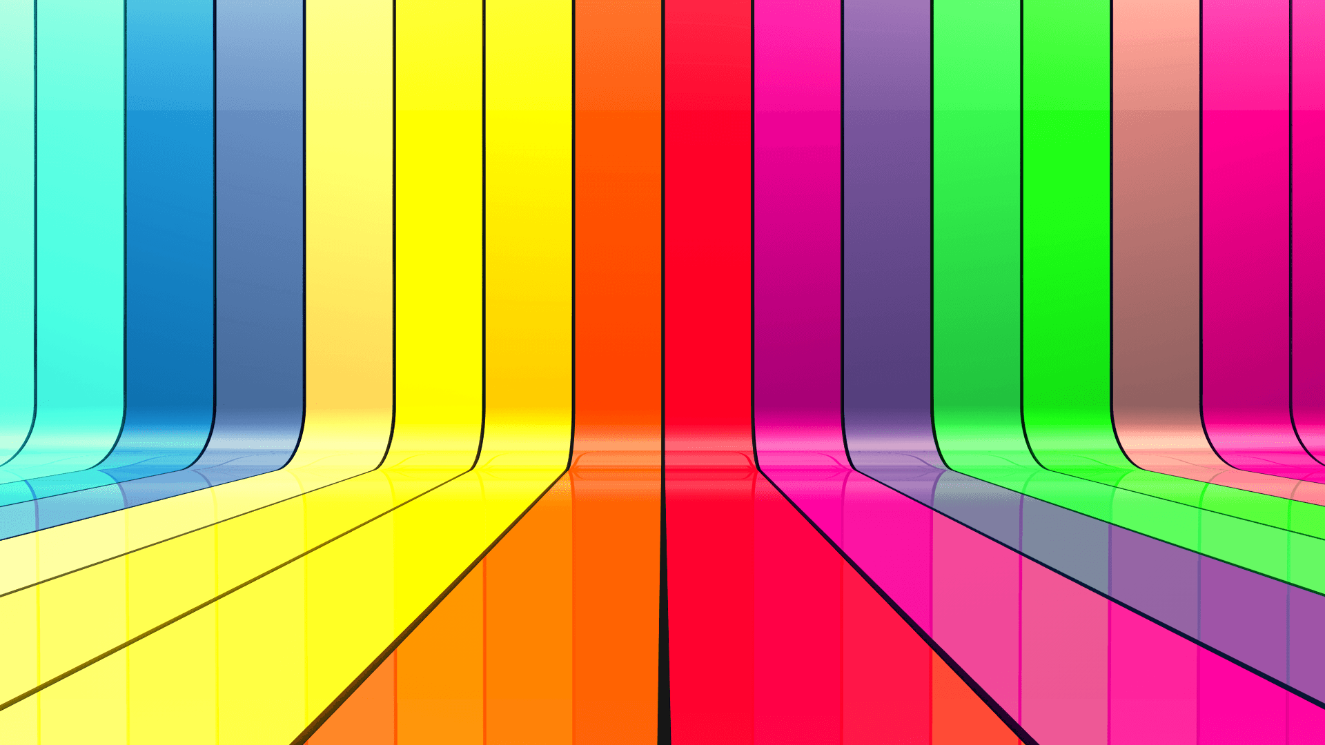 Multicolor 3D Ribbons HD Wallpaper. High Definition Wallpaper