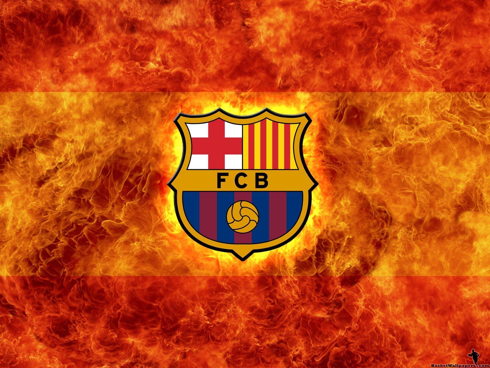 Fc Barcelona Football Logo Fire HD Wallpaper Wallpaper