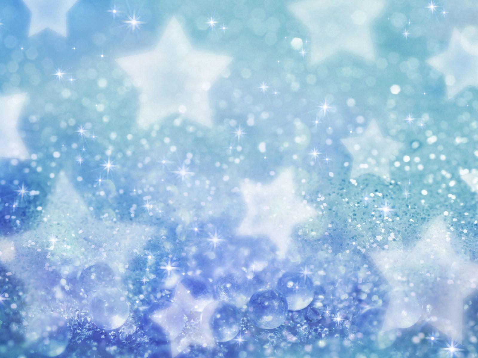 Blue Star Glitter HD Free Wallpaper