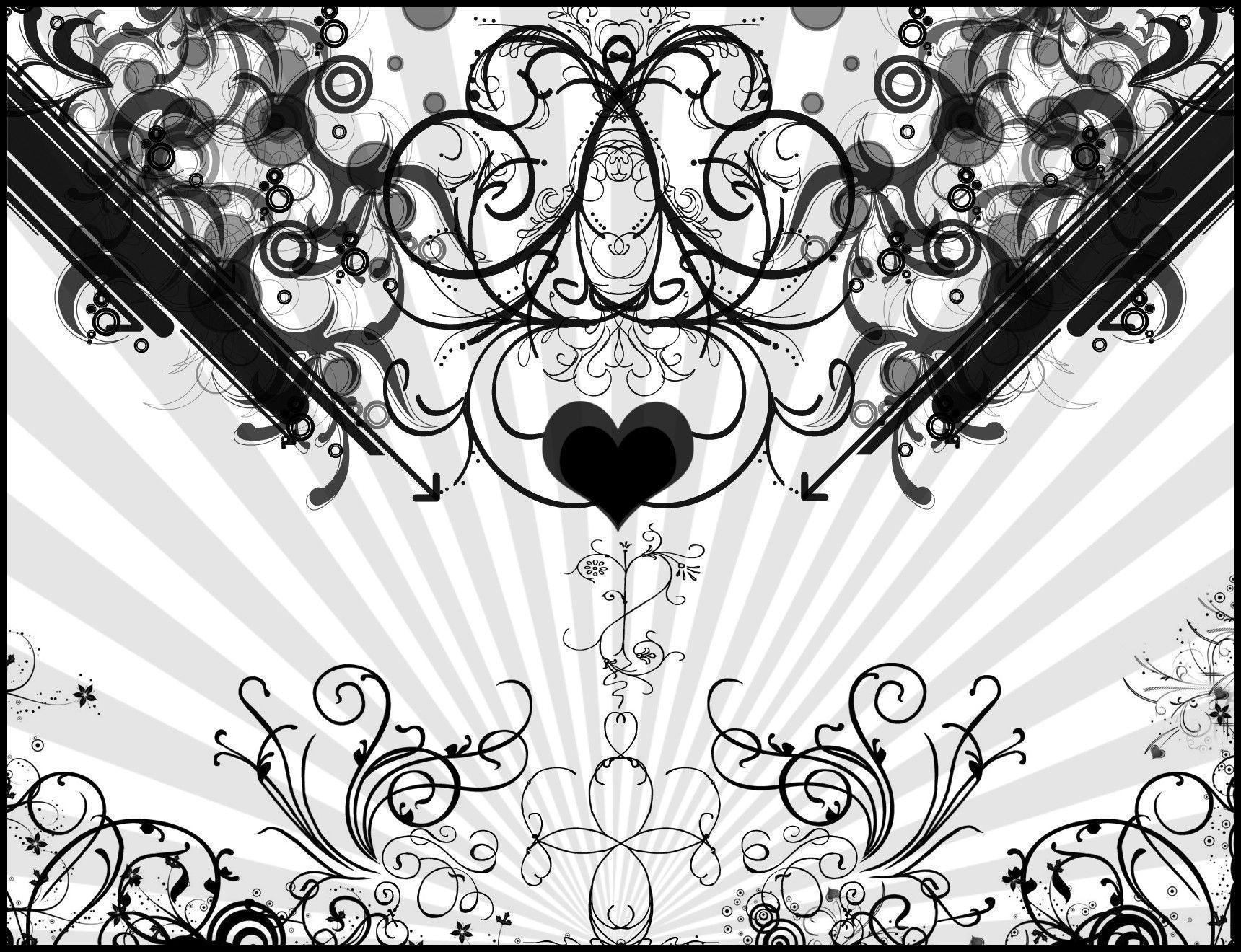 Black And White Heart 2 Wallpaper and Background