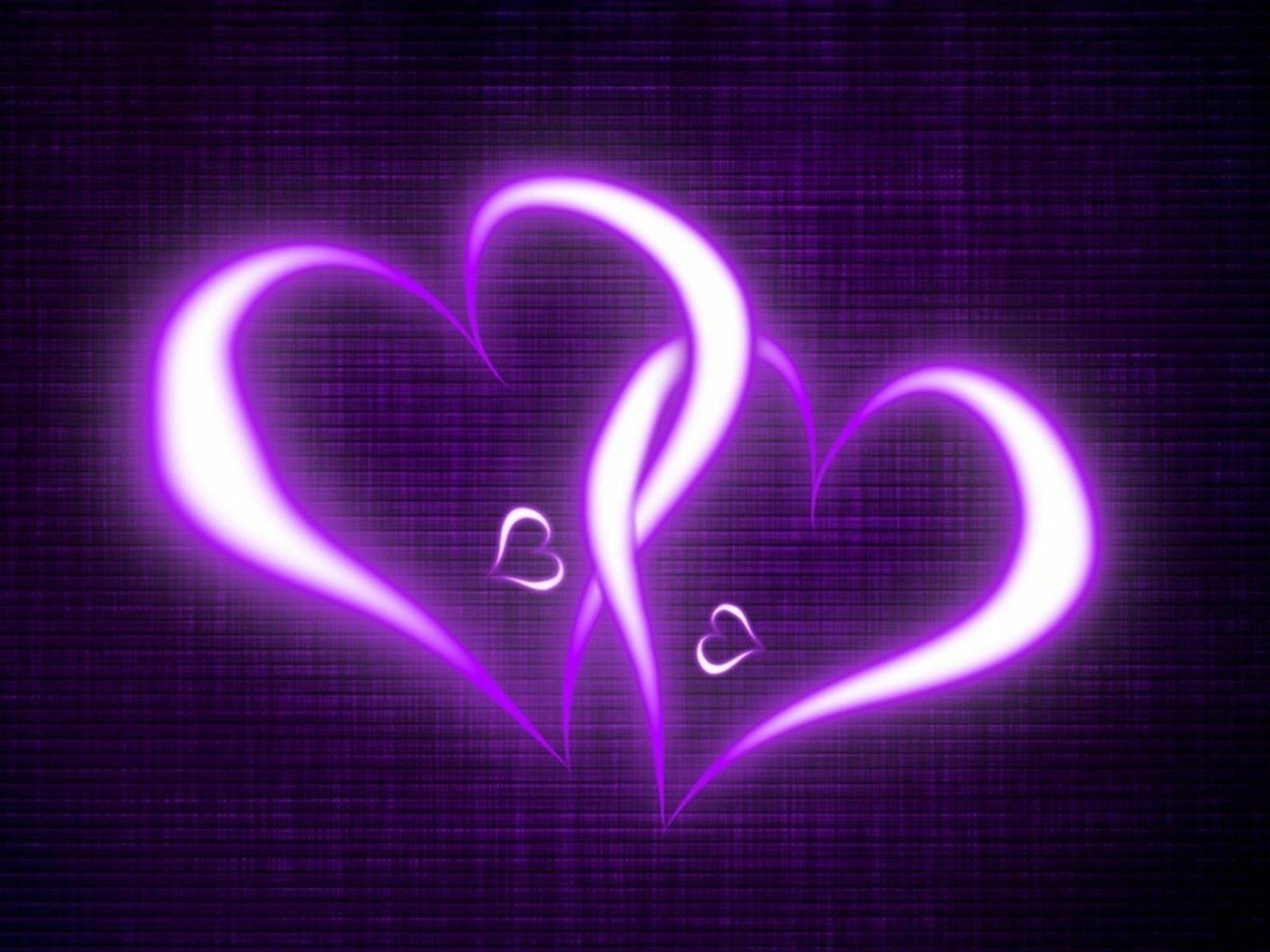 Cute Hearts Background Purple 3D Love Couple Light Background