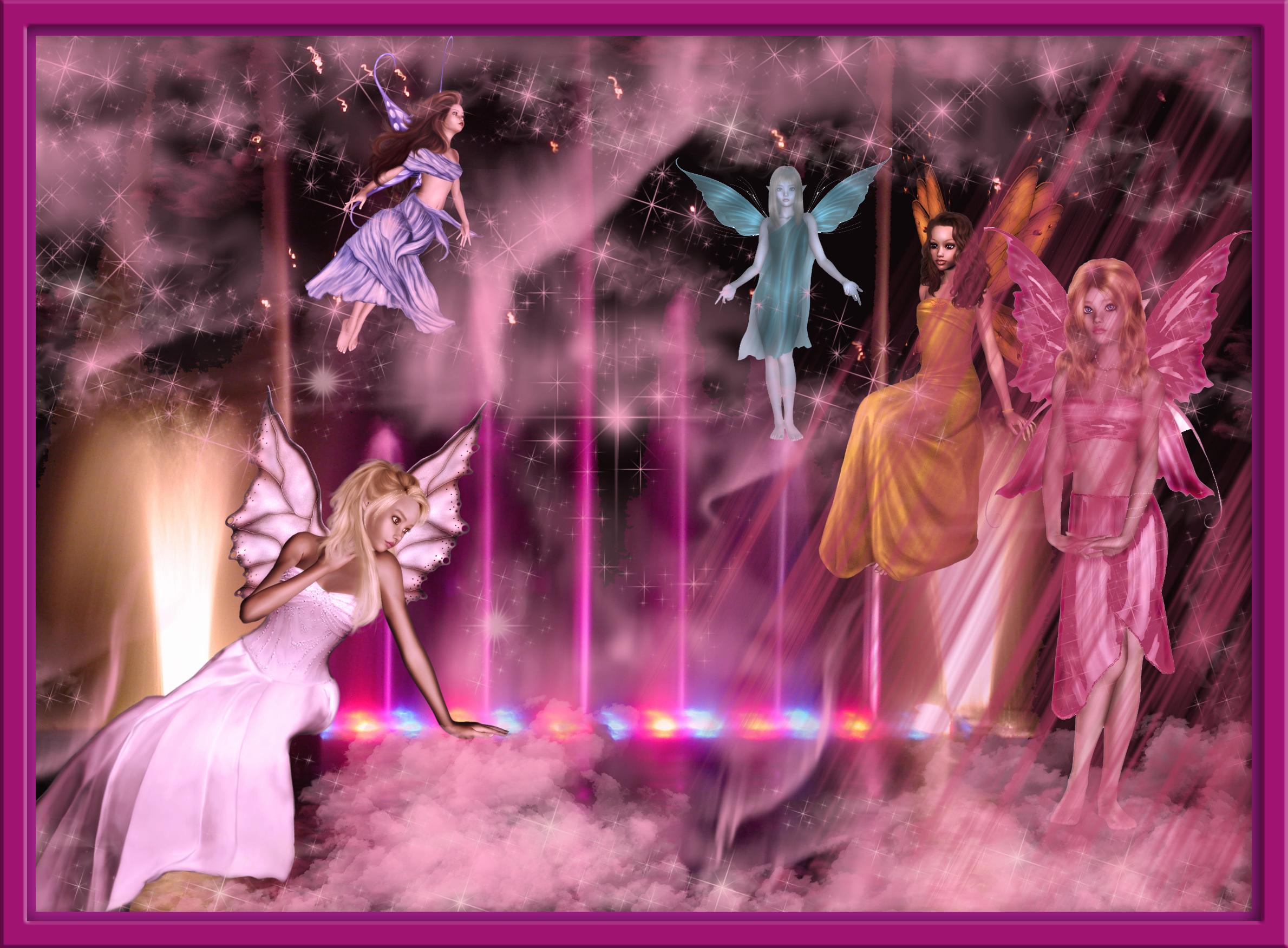 Wallpaper For > Pink Cute Fairy Wallpaper