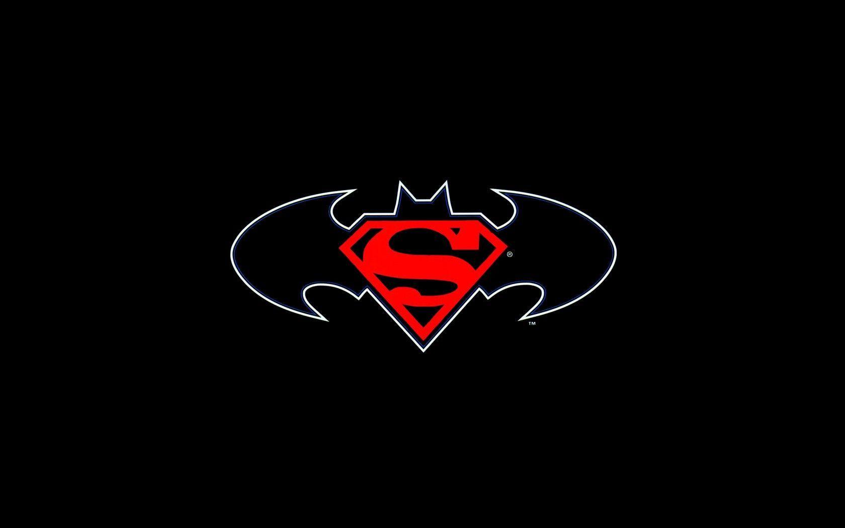 Wallpaper For > Batman Superman Logo Wallpaper
