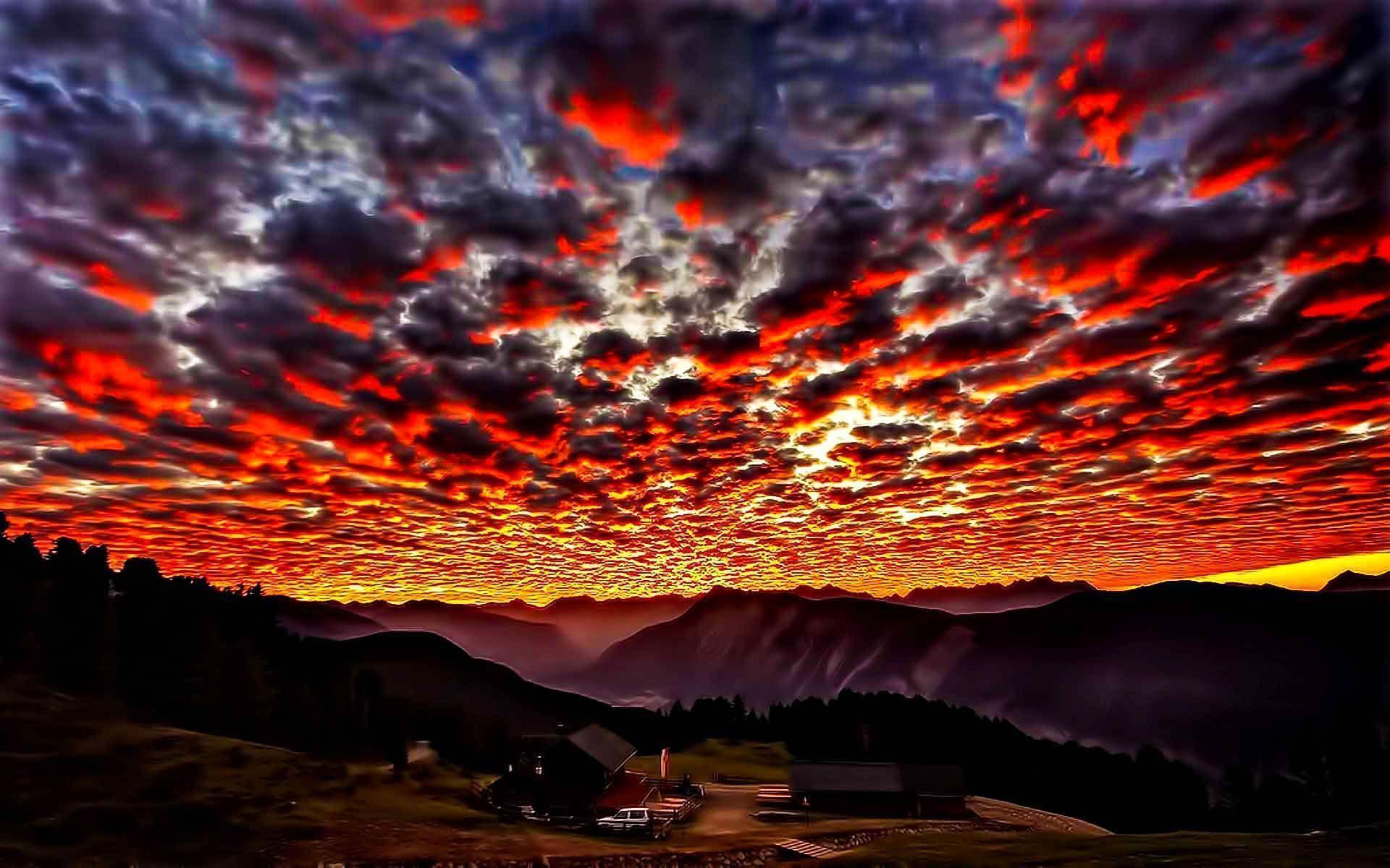 HD Burning Cloud Of Lava Wallpaper
