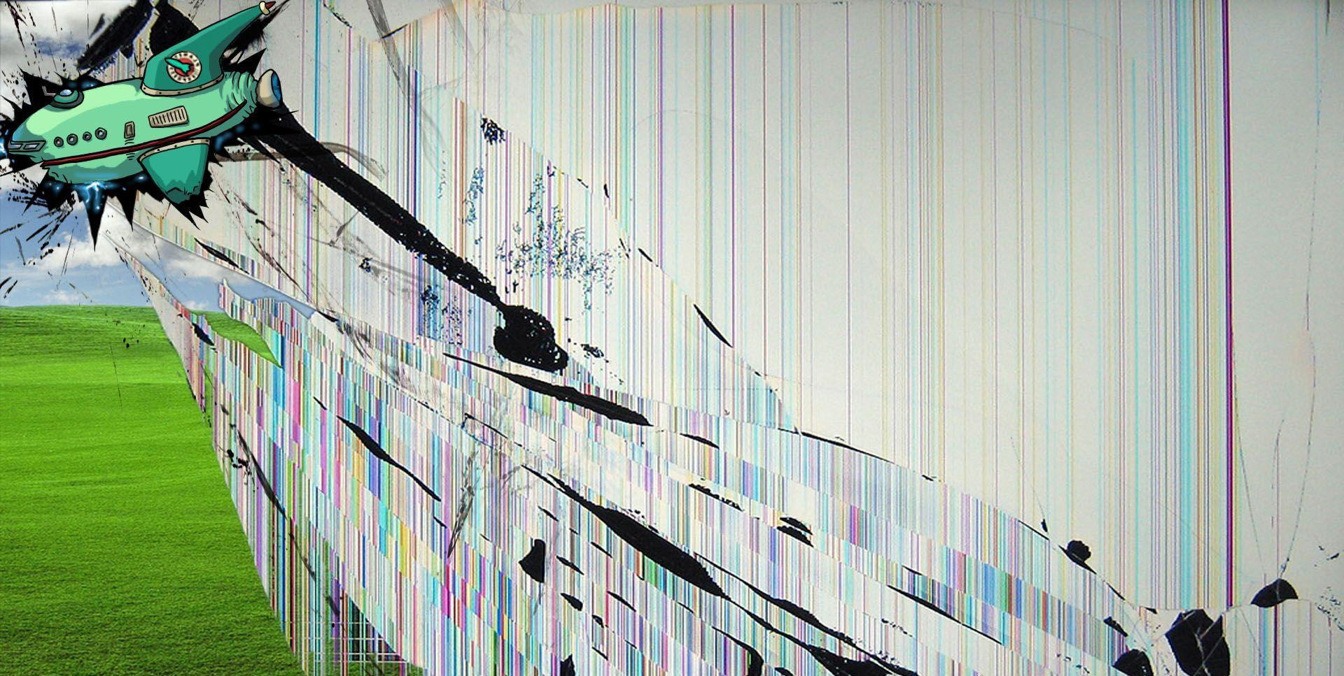 Wallpaper For > Realistic Broken Computer Screen Wallpaper