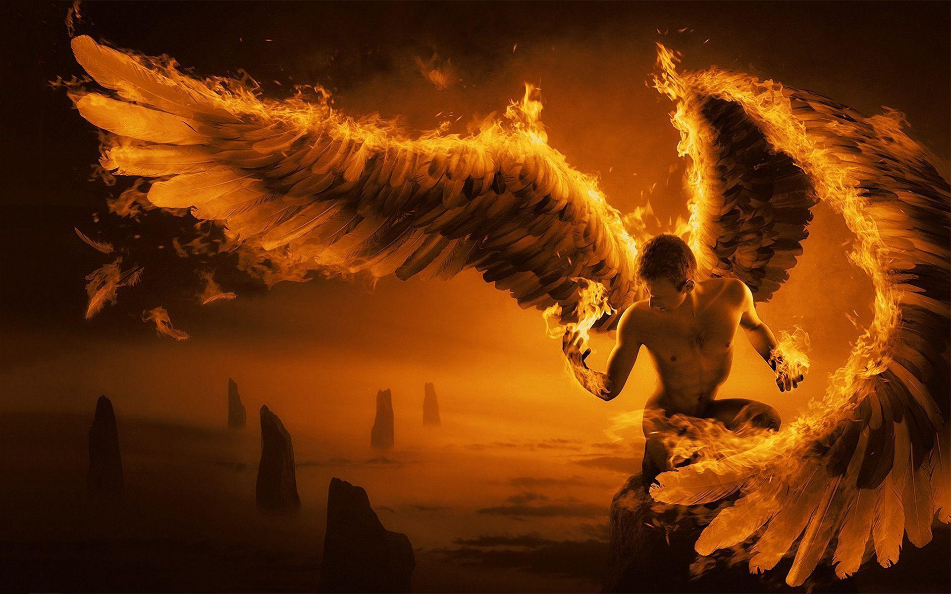 Download Fire Angel Man For Desktop Wallpaper Free By Warnerboutique