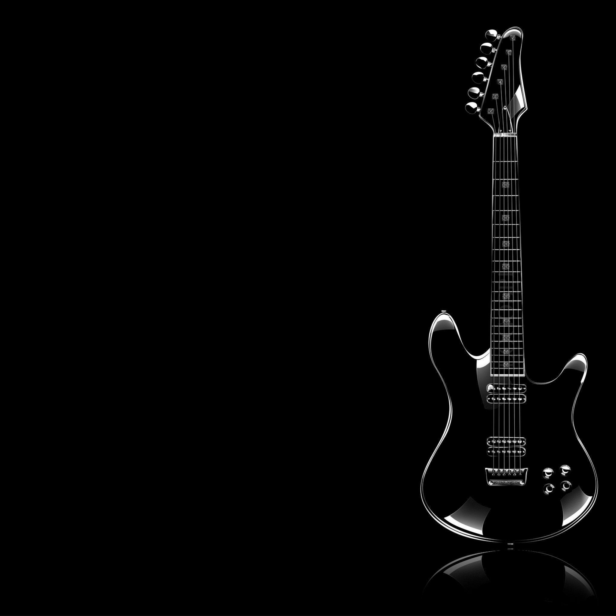 Black Guitar HD Wallpaper