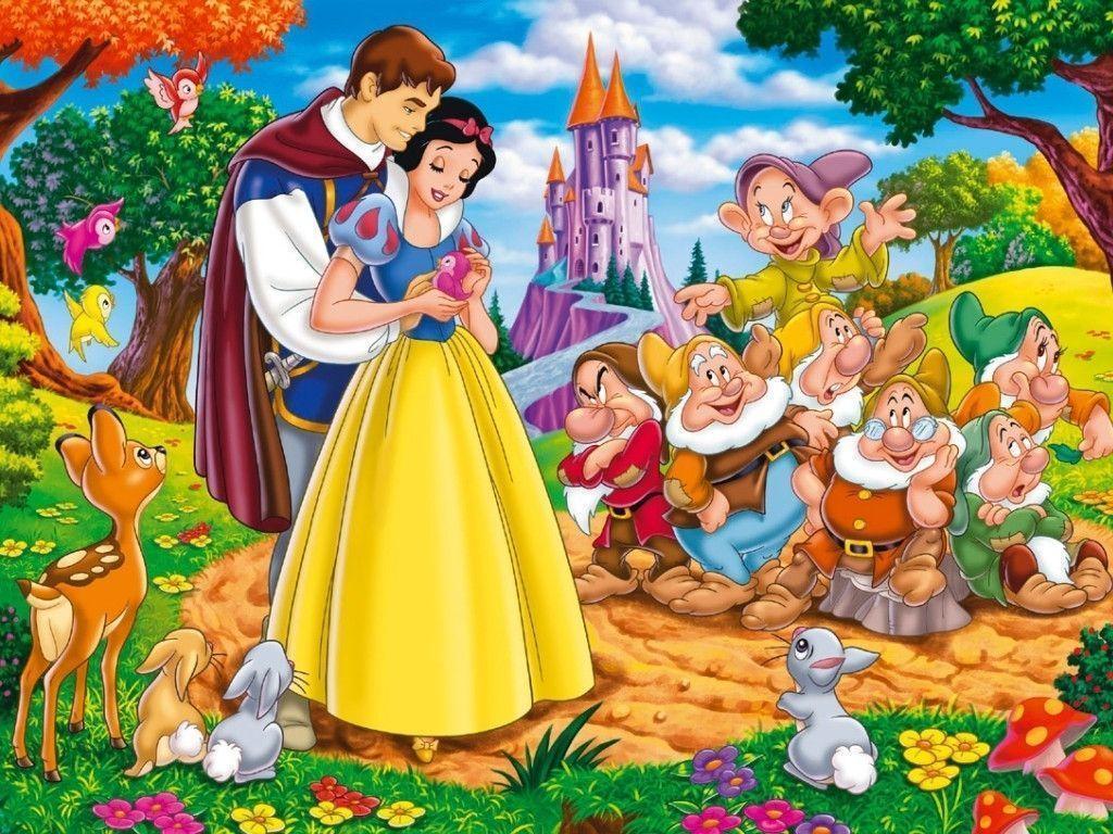 Snow White and the Seven Dwarfs Wallpaper White and