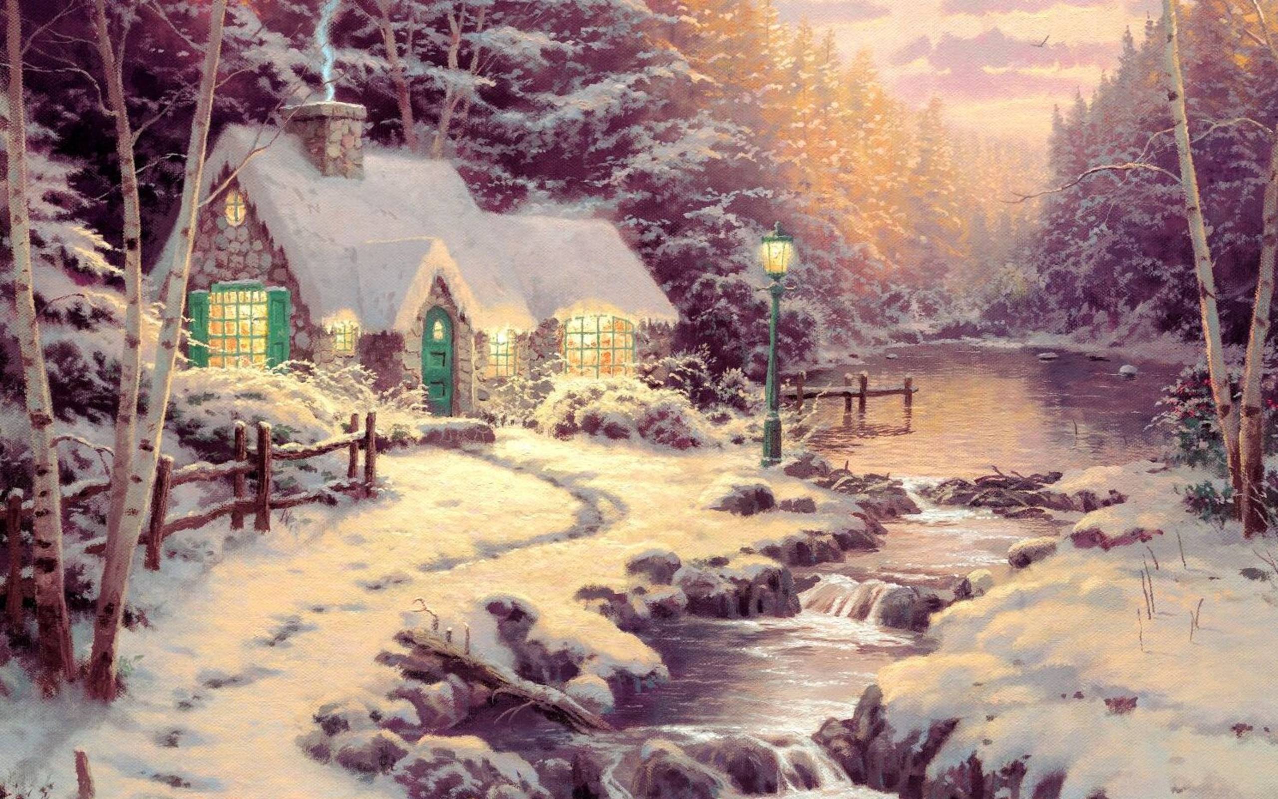 Thomas Kinkade Winter Wallpapers - Wallpaper Cave