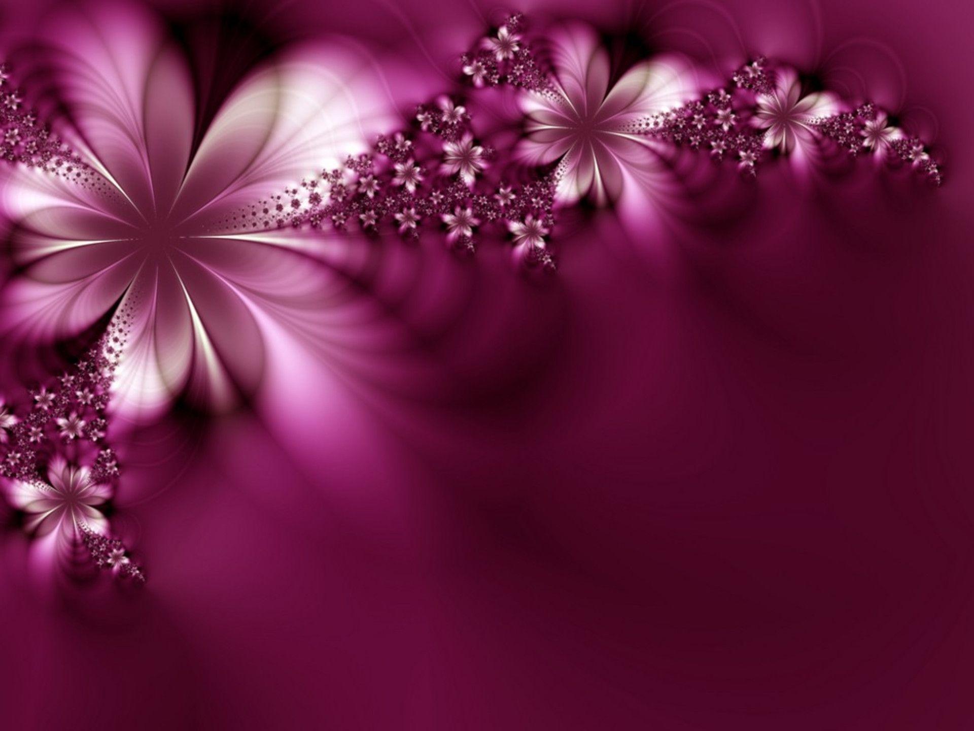 Purple Abstract Flowers Picture 5 HD Wallpaper