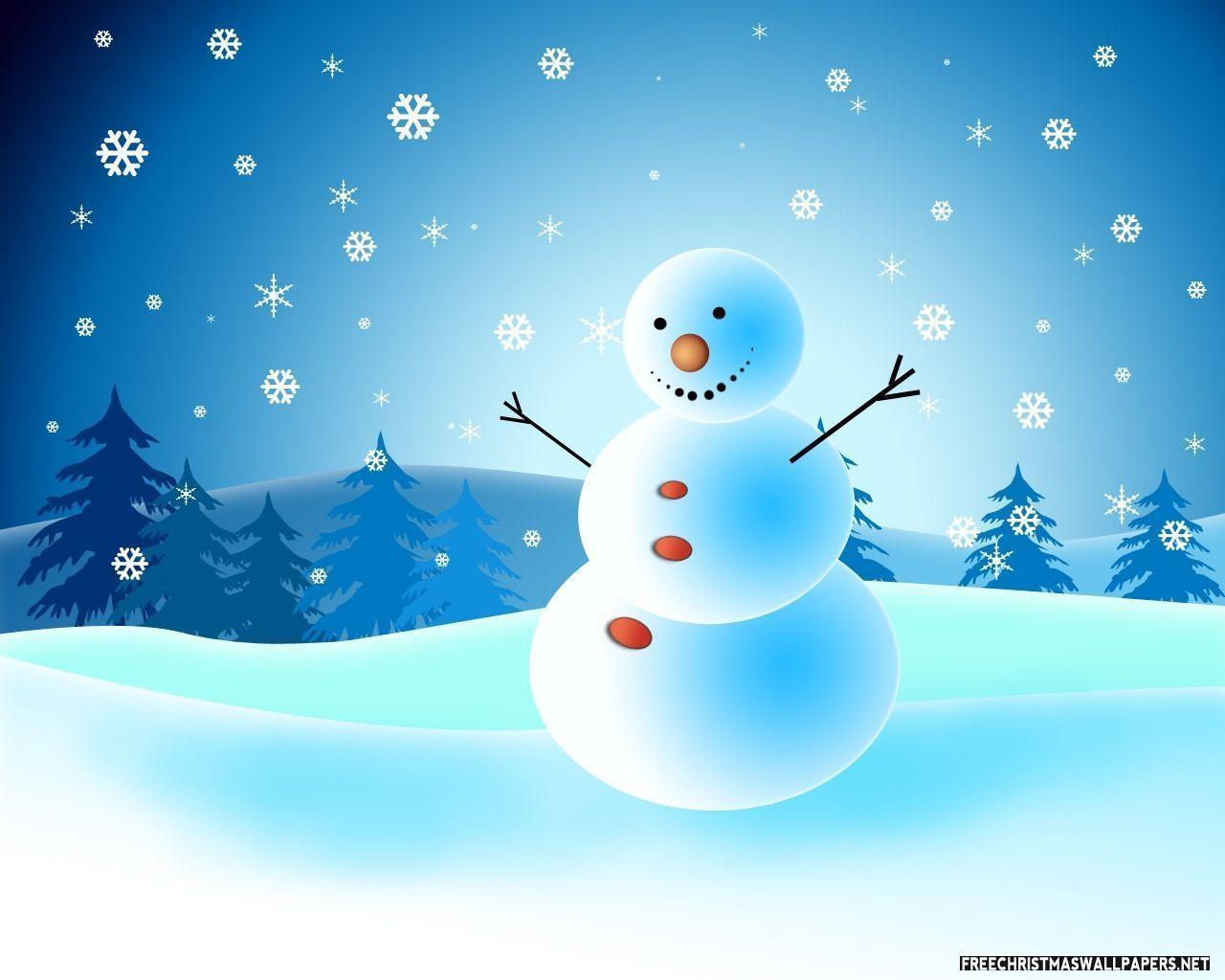 Snowman Christmas Card Wallpaper