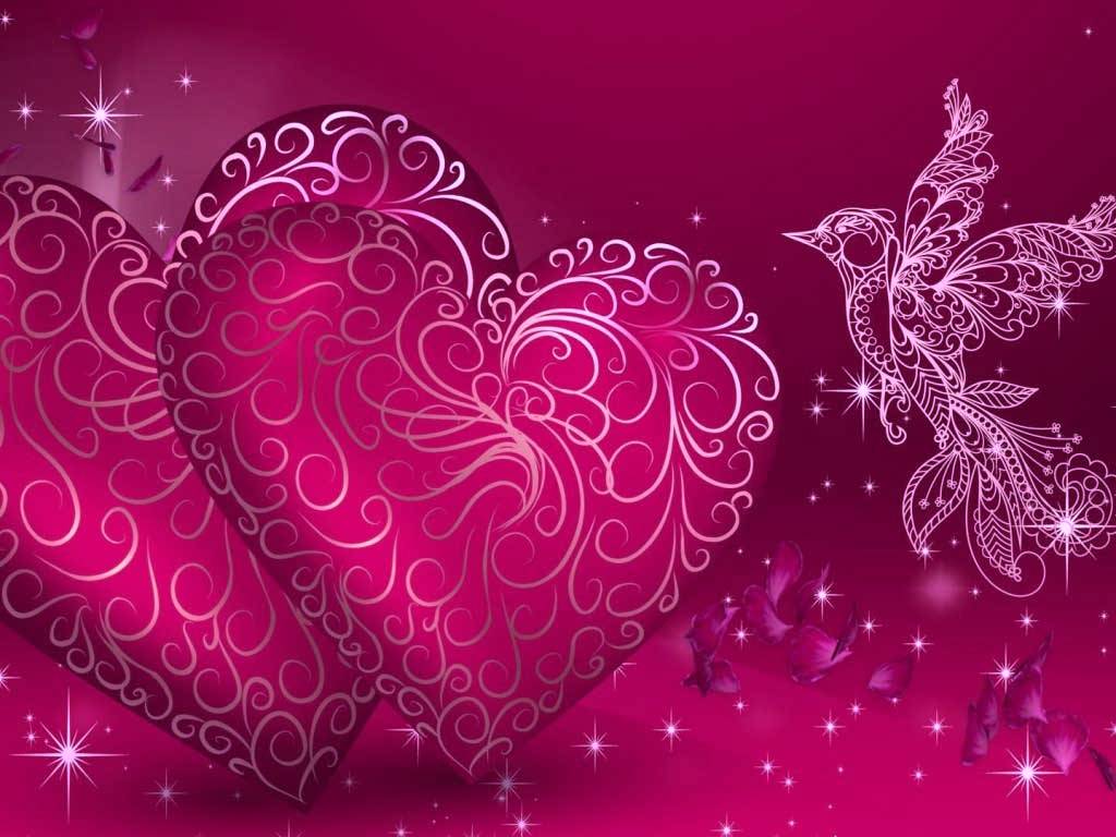 Love Bird Valentine Wallpaper Pink HD Wallpaper