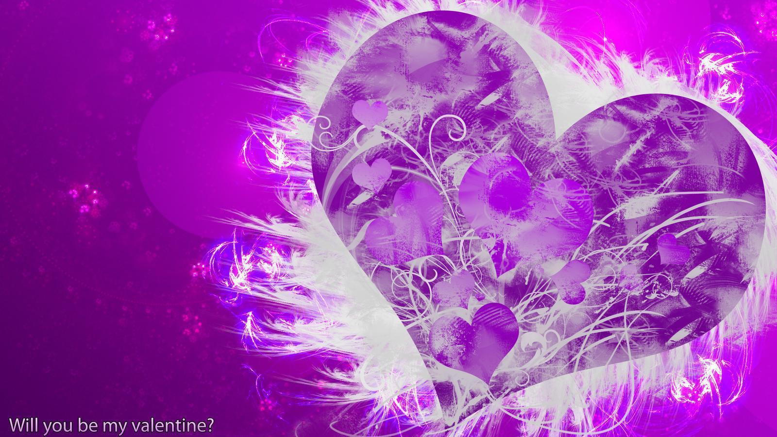 Wallpaper For > Purple Love Heart Background