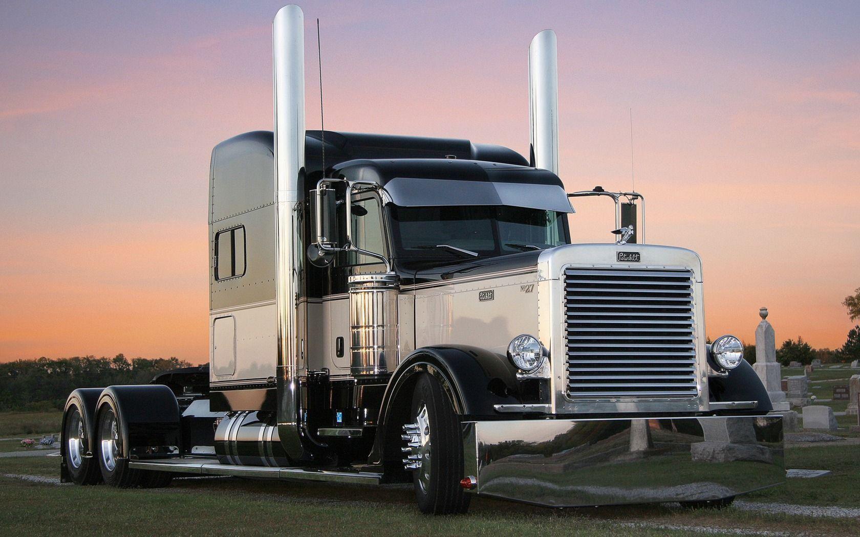 Two Tone Pete Peterbilt Big Rig 18wheeler wallpaper #