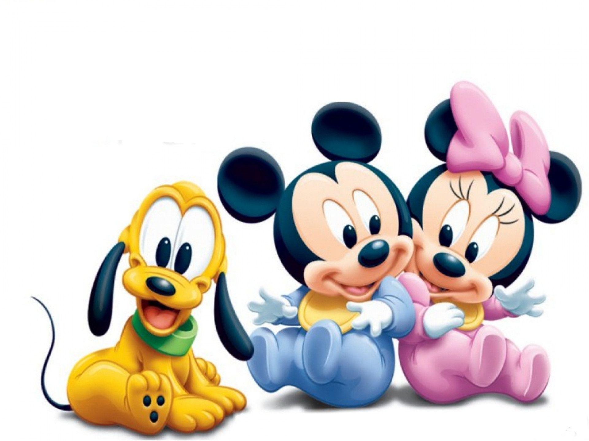 Baby Mickey Mouse, Goofy And Minnie Mouse Cartoon Wallpaper