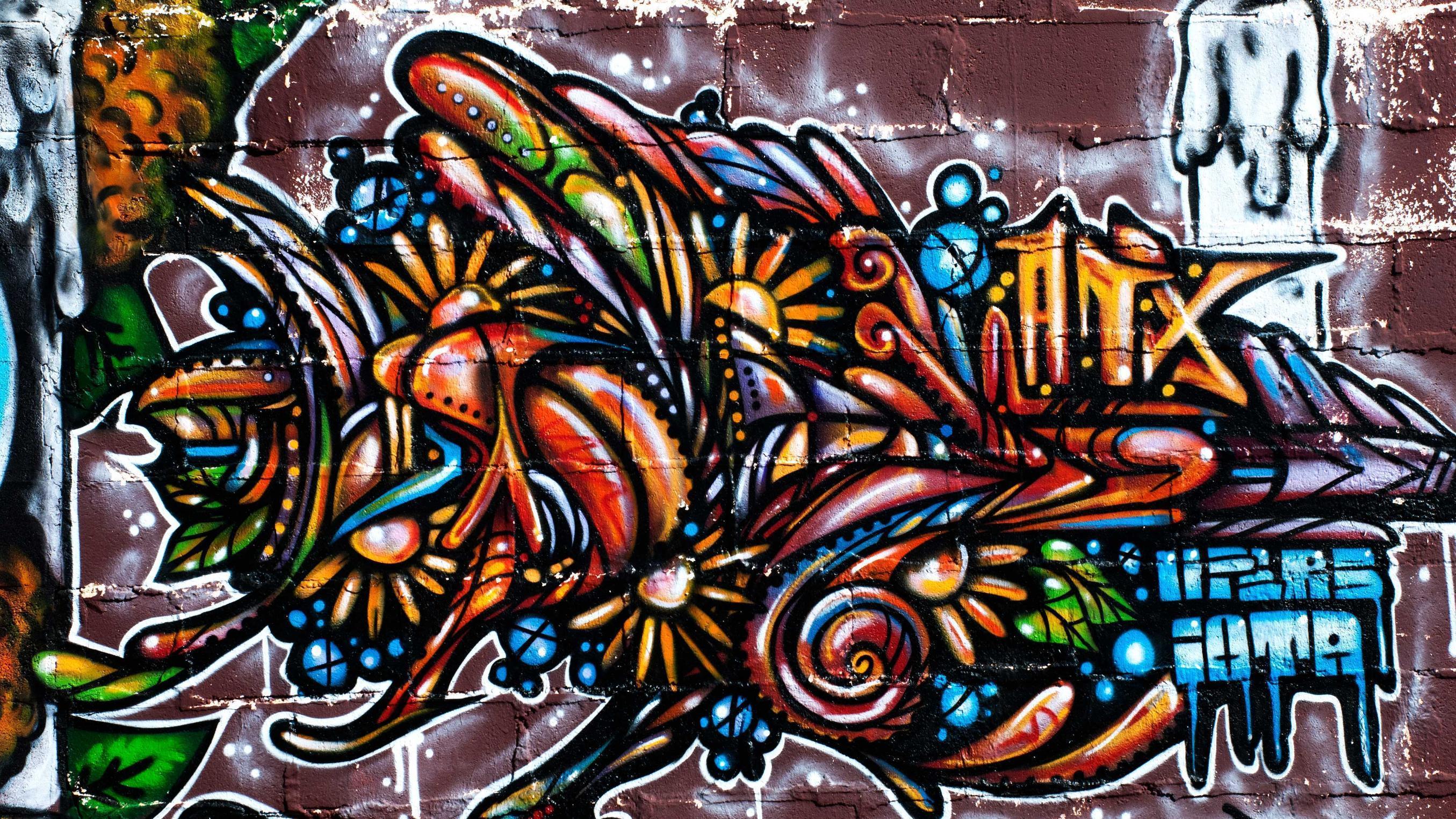 Download Cool Colorful Graffiti Wallpaper 3872x2178. Full HD