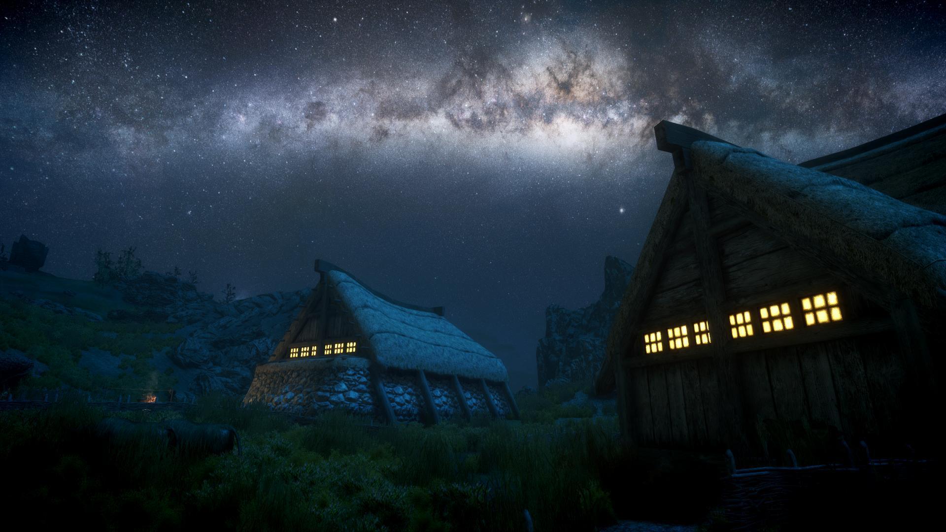 Skyrim Elder Scrolls Night Stars Galaxy Milky Way wallpaper
