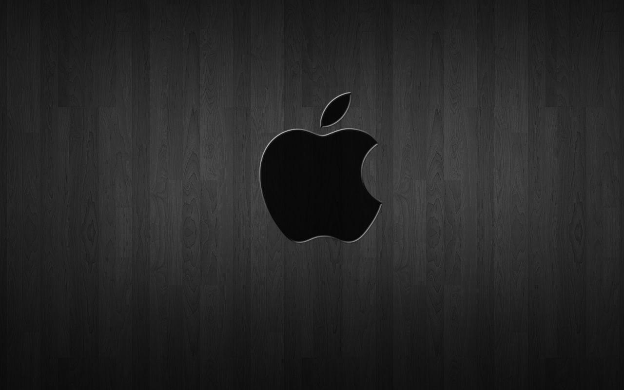 Wallpaper For > Black Apple Logo Wallpaper