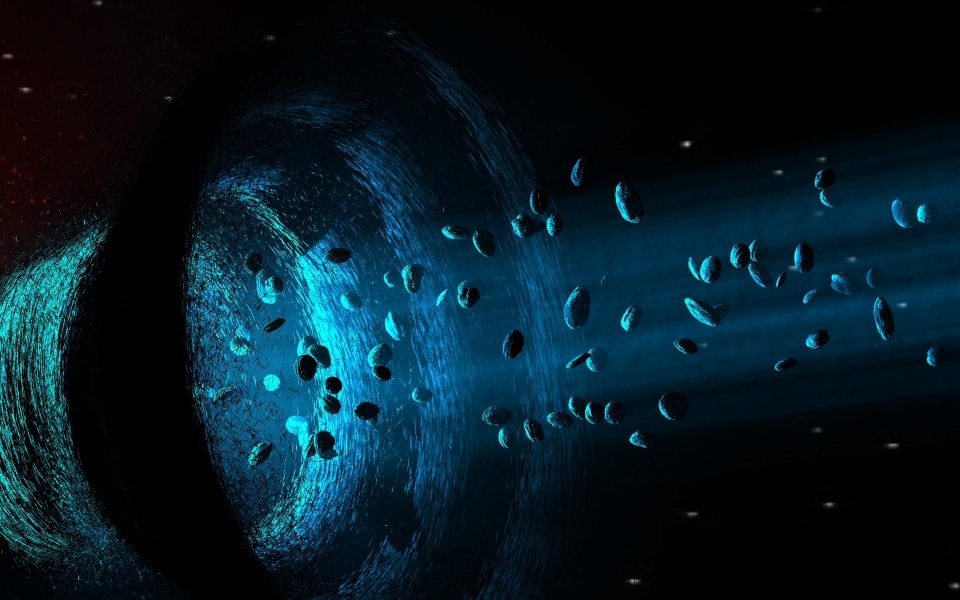 Asteroids Black Hole Funnel Light wallpaper #