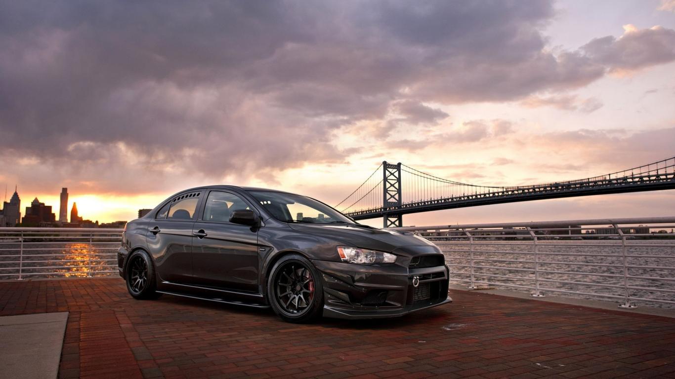 Wallpaper Mitsubishi Evo Nature Evolution Ix Black Up Net