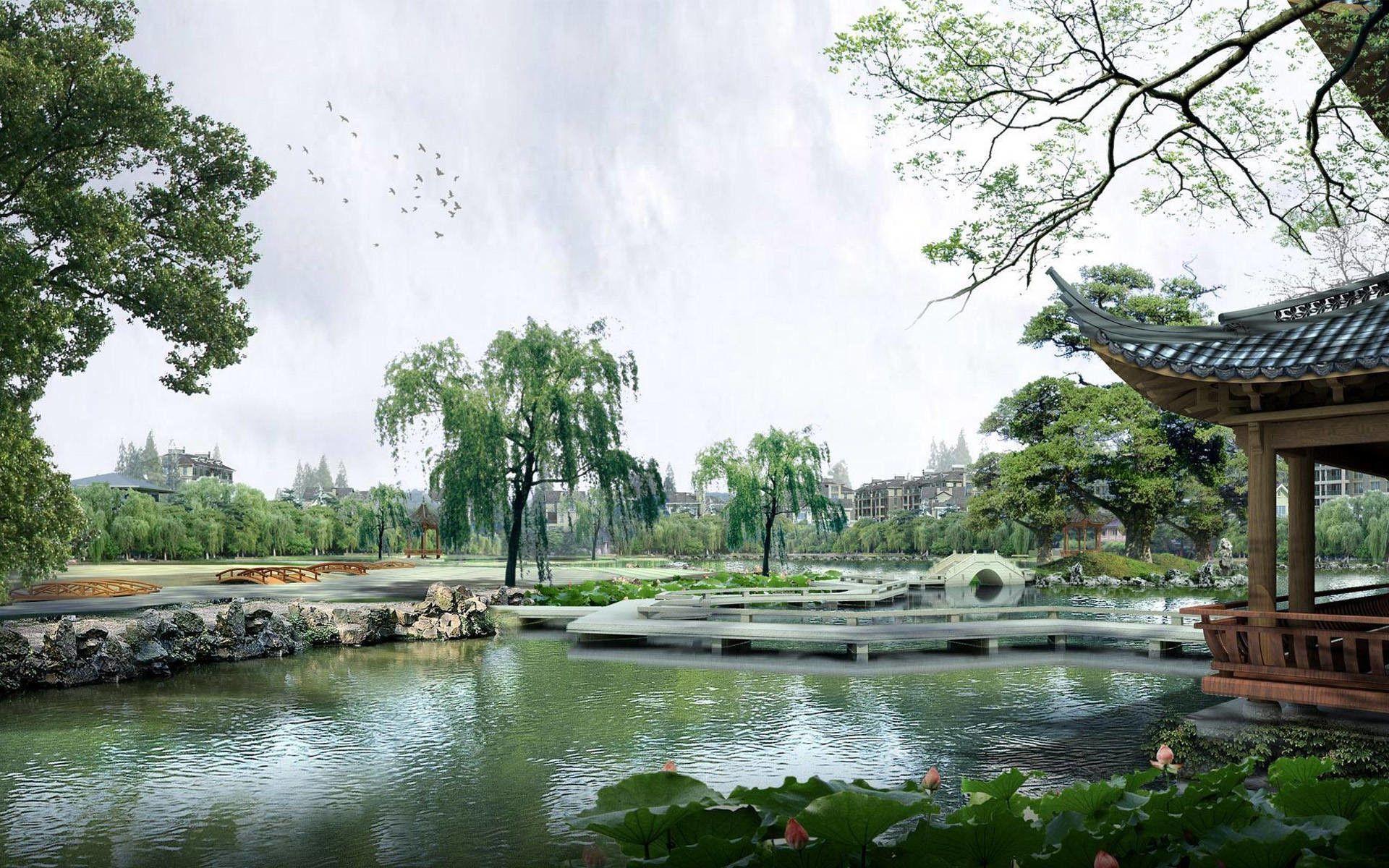 Picture Chinese Garden Desktop Background, Wallpaper, HD