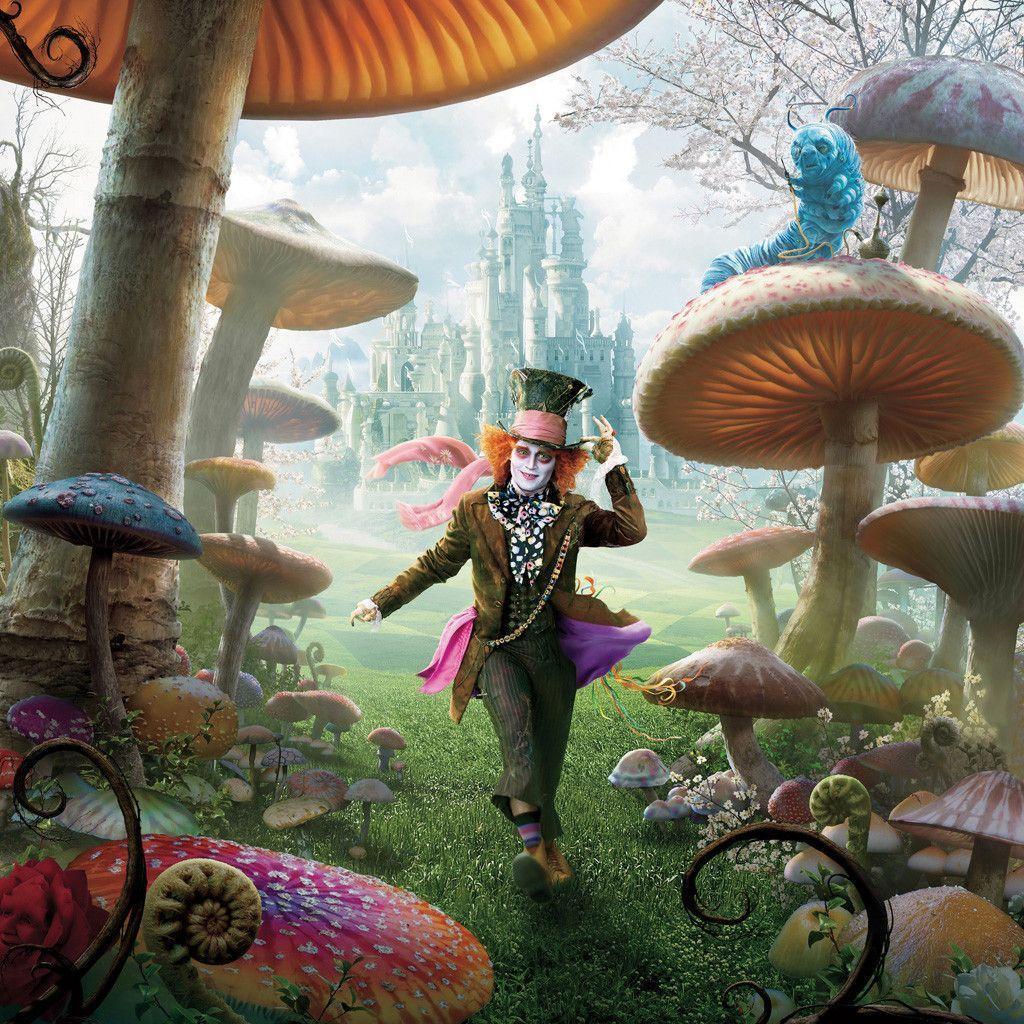 Alice in Wonderland People Characters iPad Wallpaper. Digital