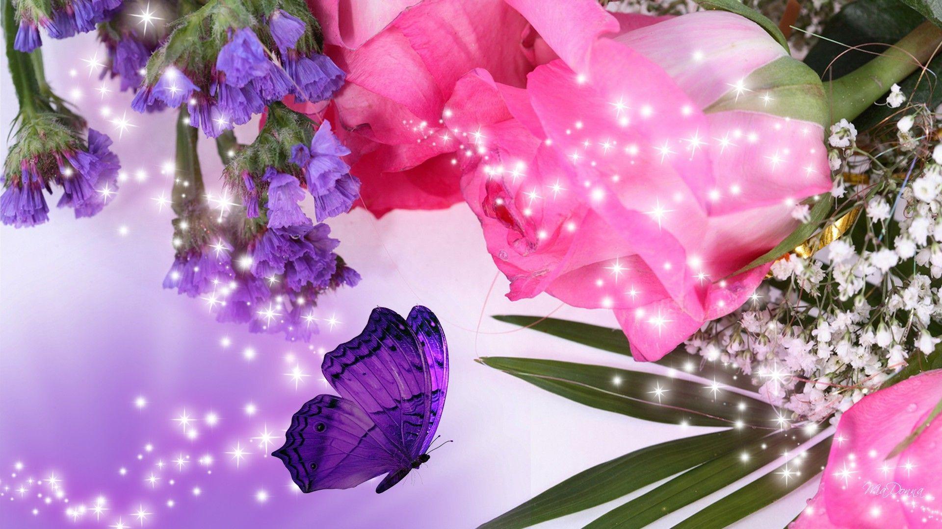 Pink And Purple Flower Background wallpaper