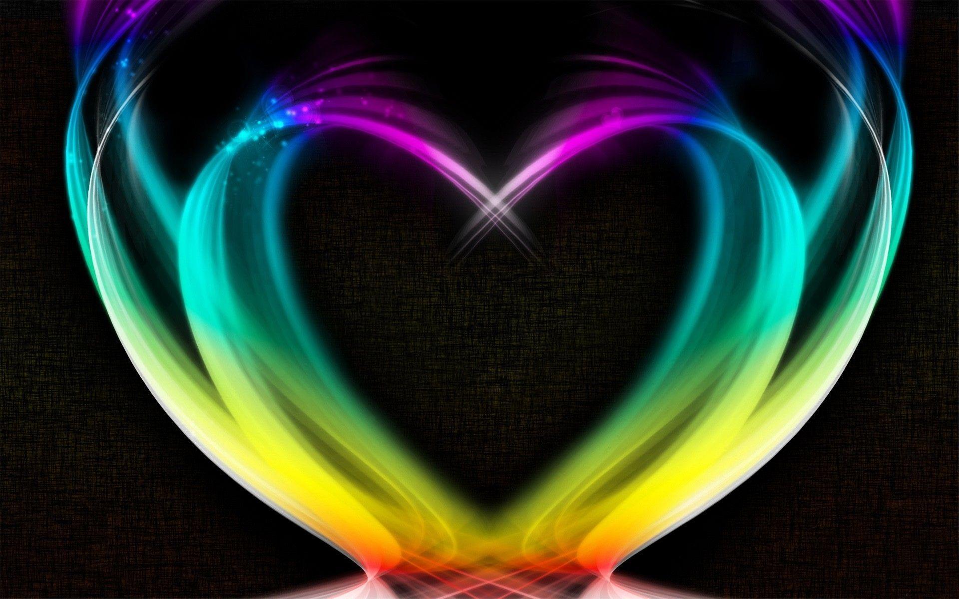 Wallpaper For > Colorful Hearts Wallpaper