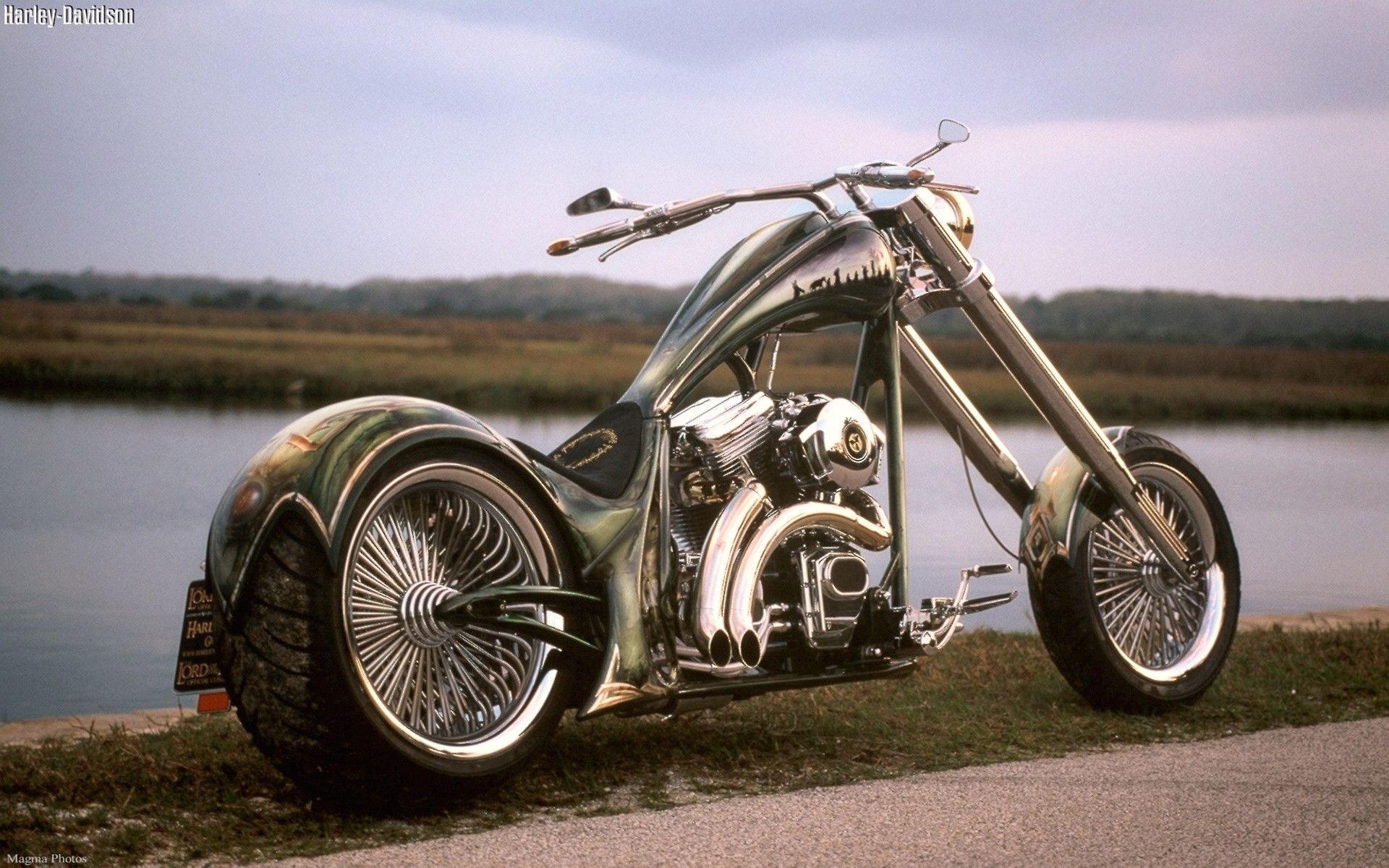 Cool Harley Davidson Chopper Exclusive HD Wallpaper #
