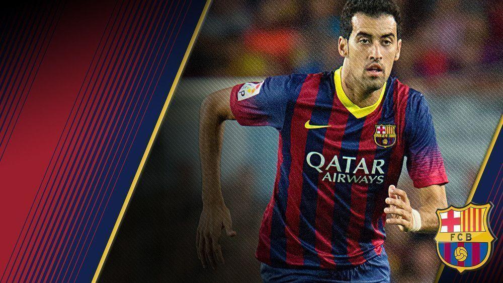Sergio Busquets picture with FC Barcelona logo image for desktop