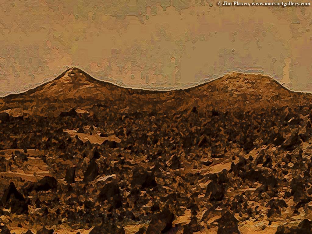 Mars Art Gallery Featuring Twin Peaks of Mars Image