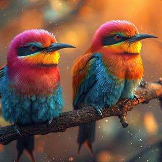 Two Colorful Birds