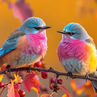 Two Colorful Birds