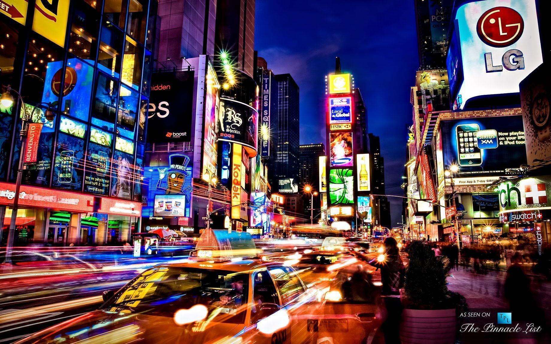 Times Square new york usa city cities neon g wallpaperx2602