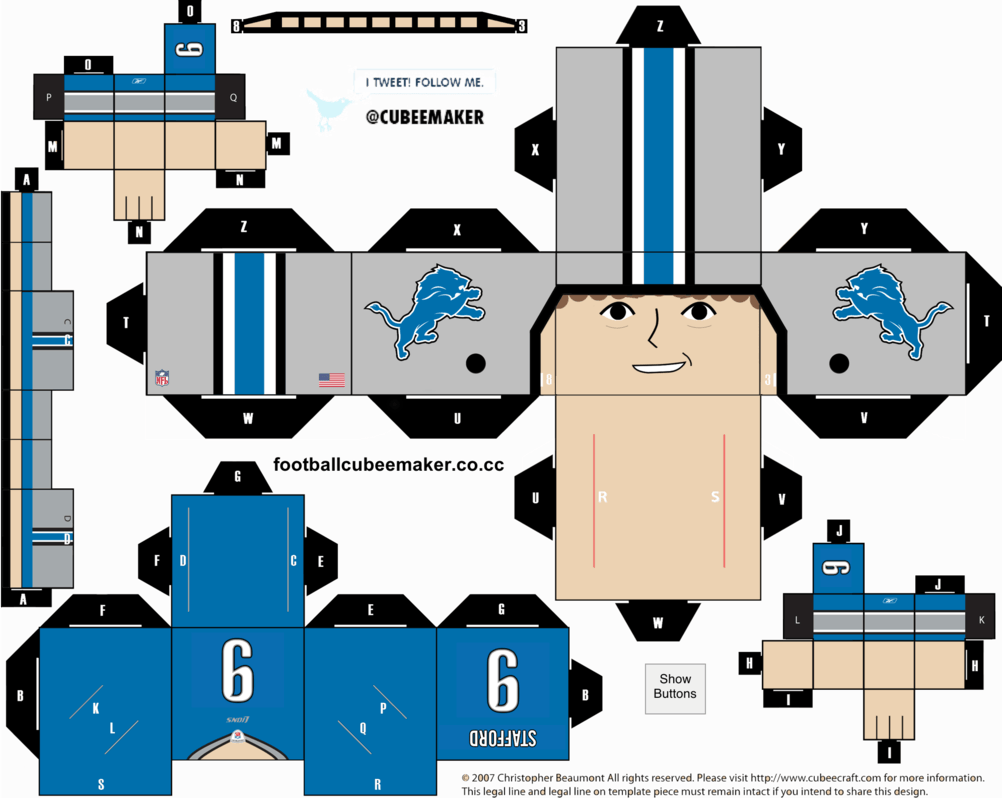 Matthew Stafford Lions Cubee