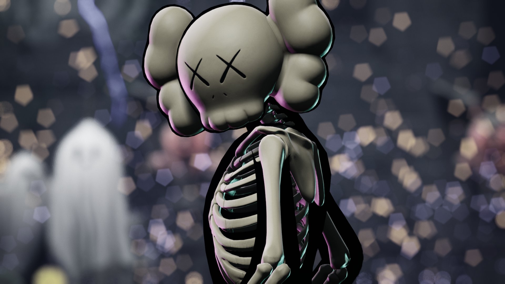 Kaws Skeleton Fortnite wallpaper