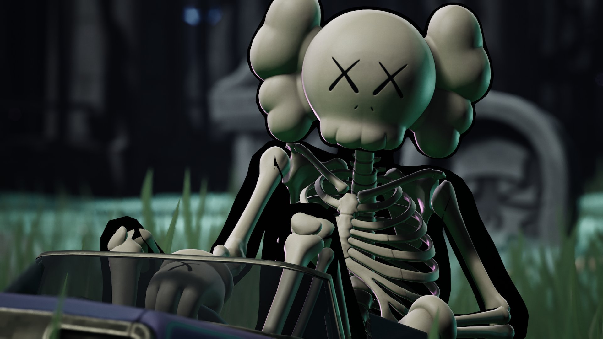 Kaws Skeleton Fortnite wallpaper