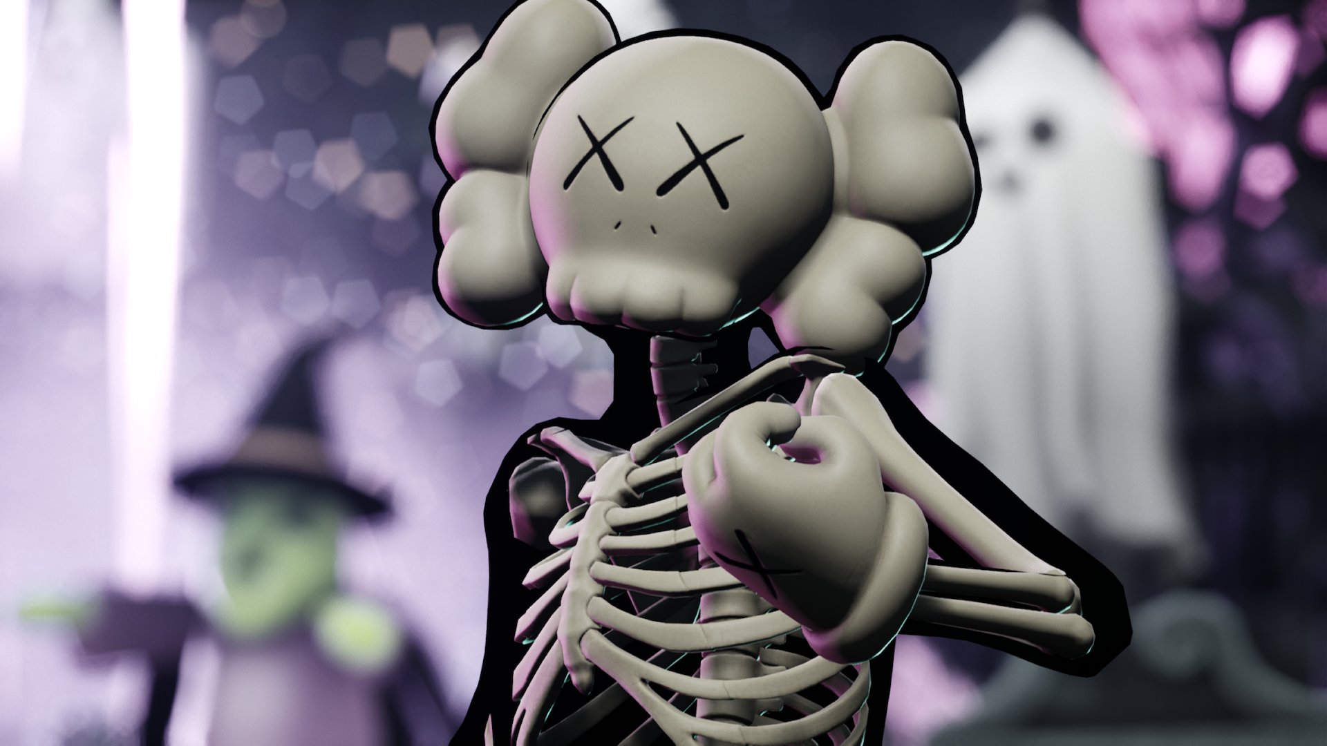 Kaws Skeleton Fortnite wallpaper