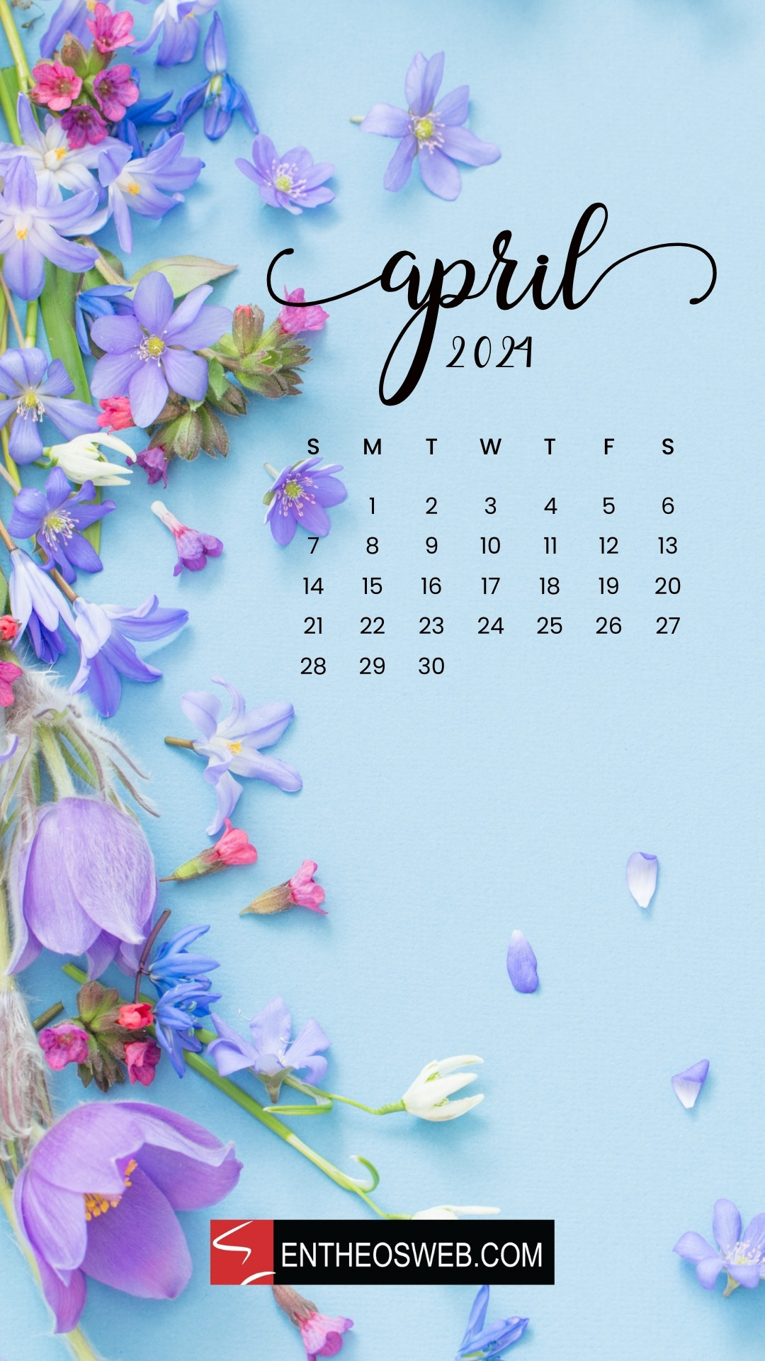 April 2024 Calendar Phone Wallpaper