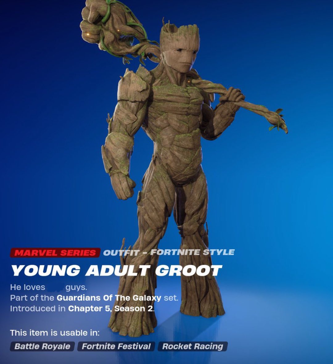 Young Adult Groot Fortnite wallpaper
