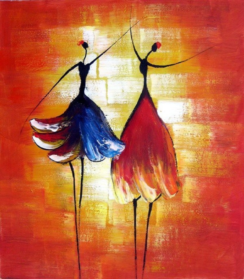 Dancing Girls Frameless Painting Canvas