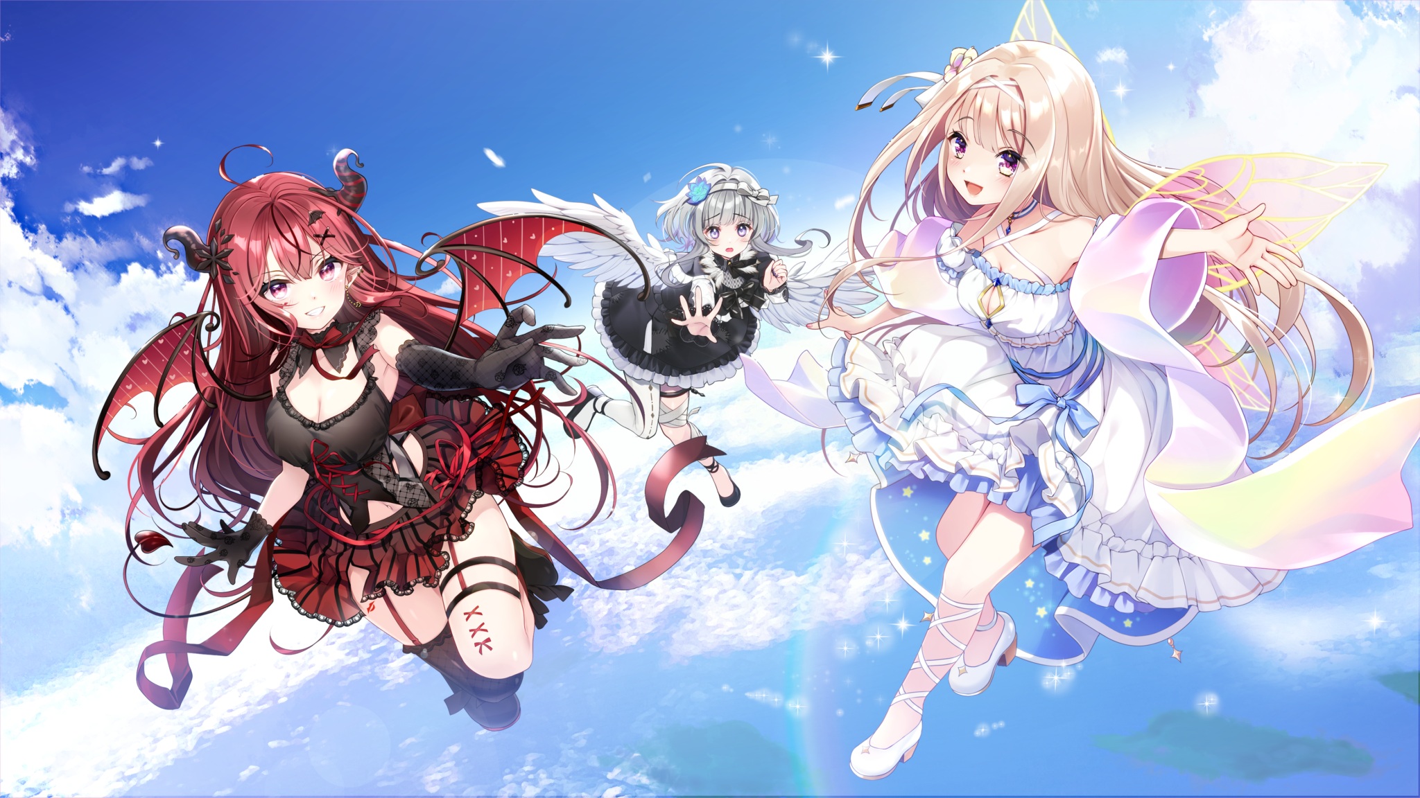 Anime Anime Girls Women Trio Fantasy