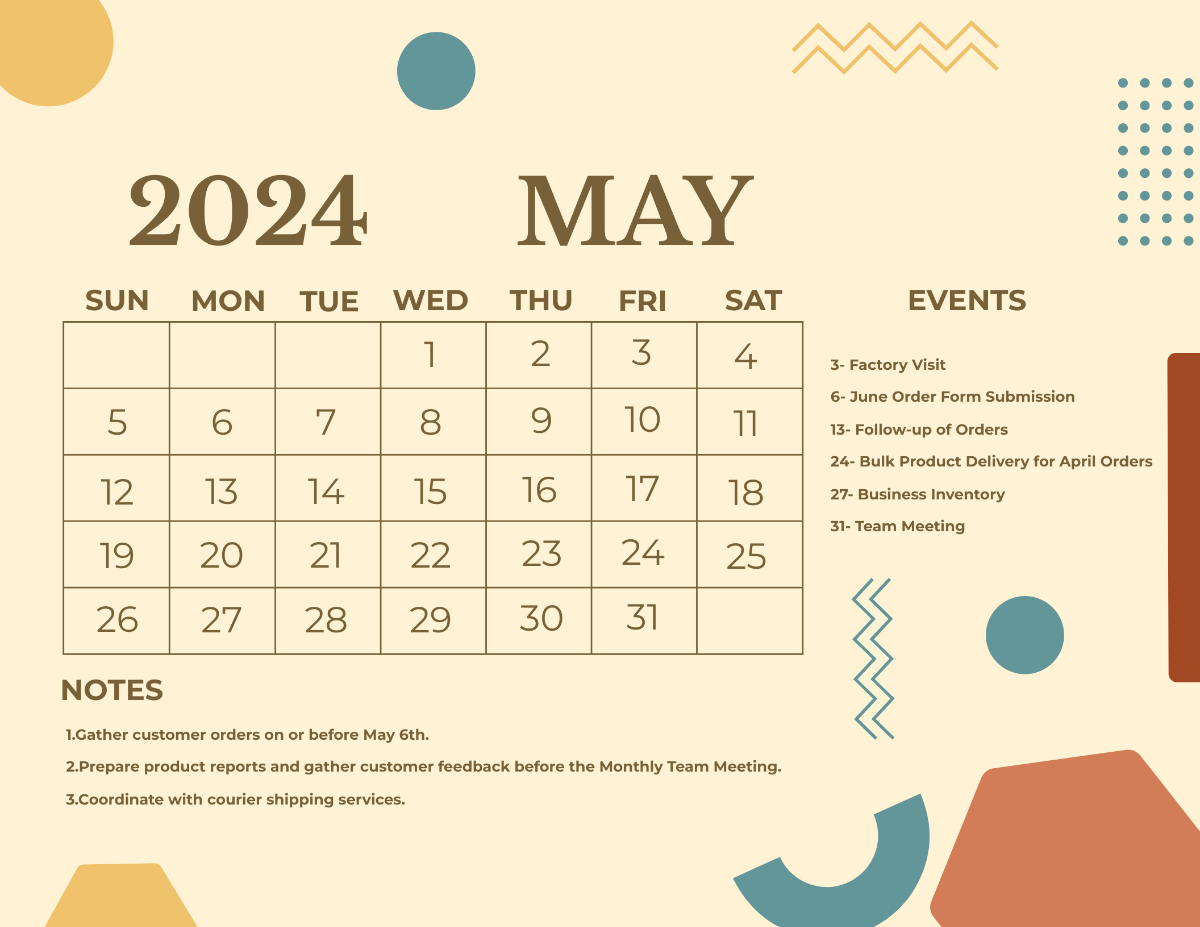 FREE May 2024 Calendar